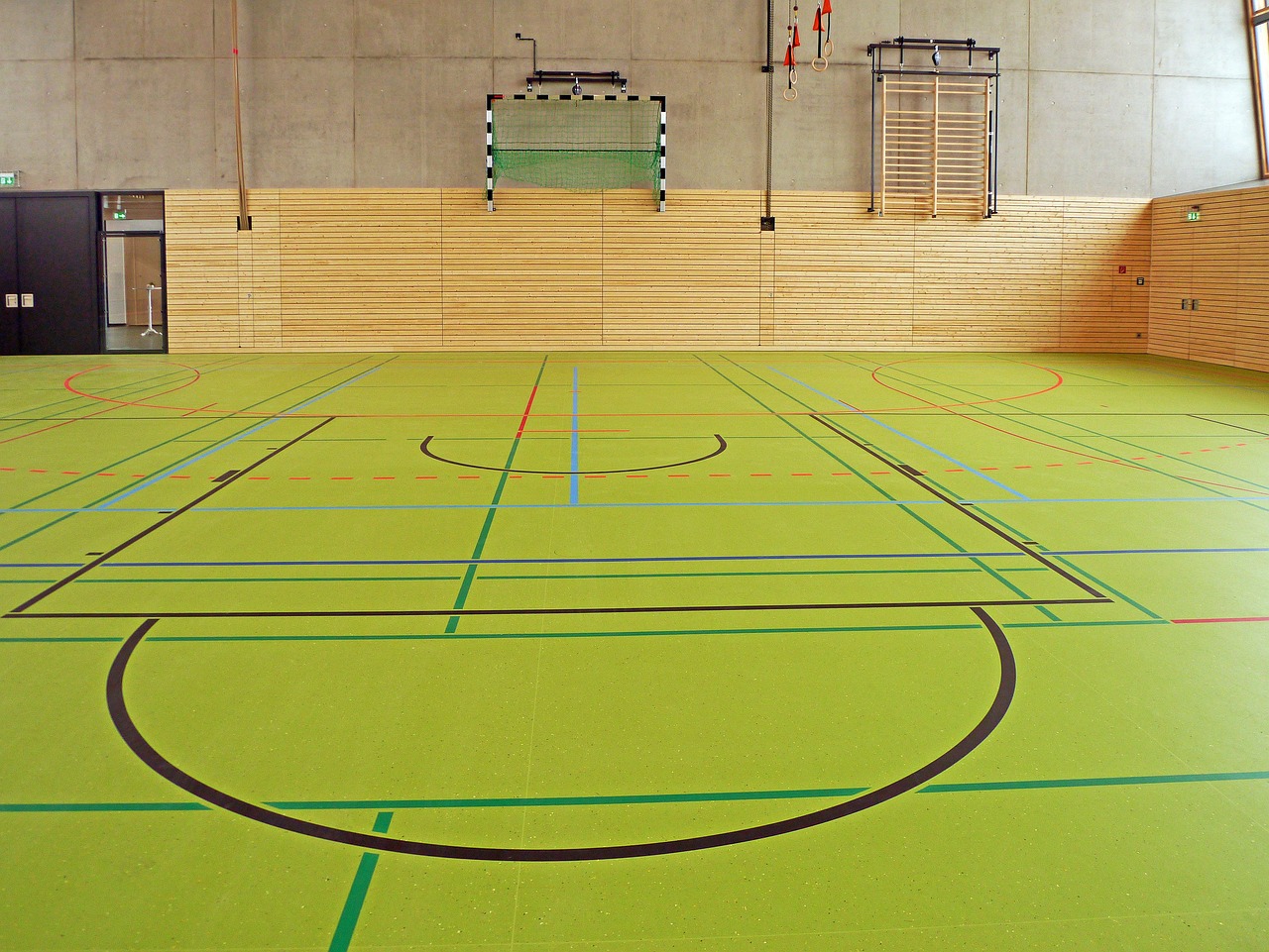gym, multi-purpose hall, sprung floor, tags, equipment, handball goal, grassroots sport, gym, gym, gym, gym, gym