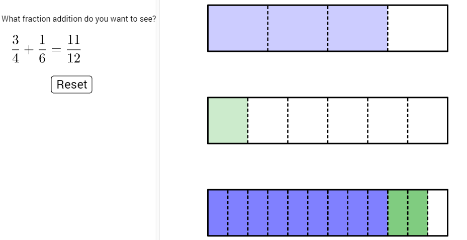 suma visual de fracciones