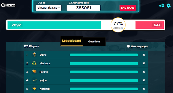 Ejercicio con Quizizz