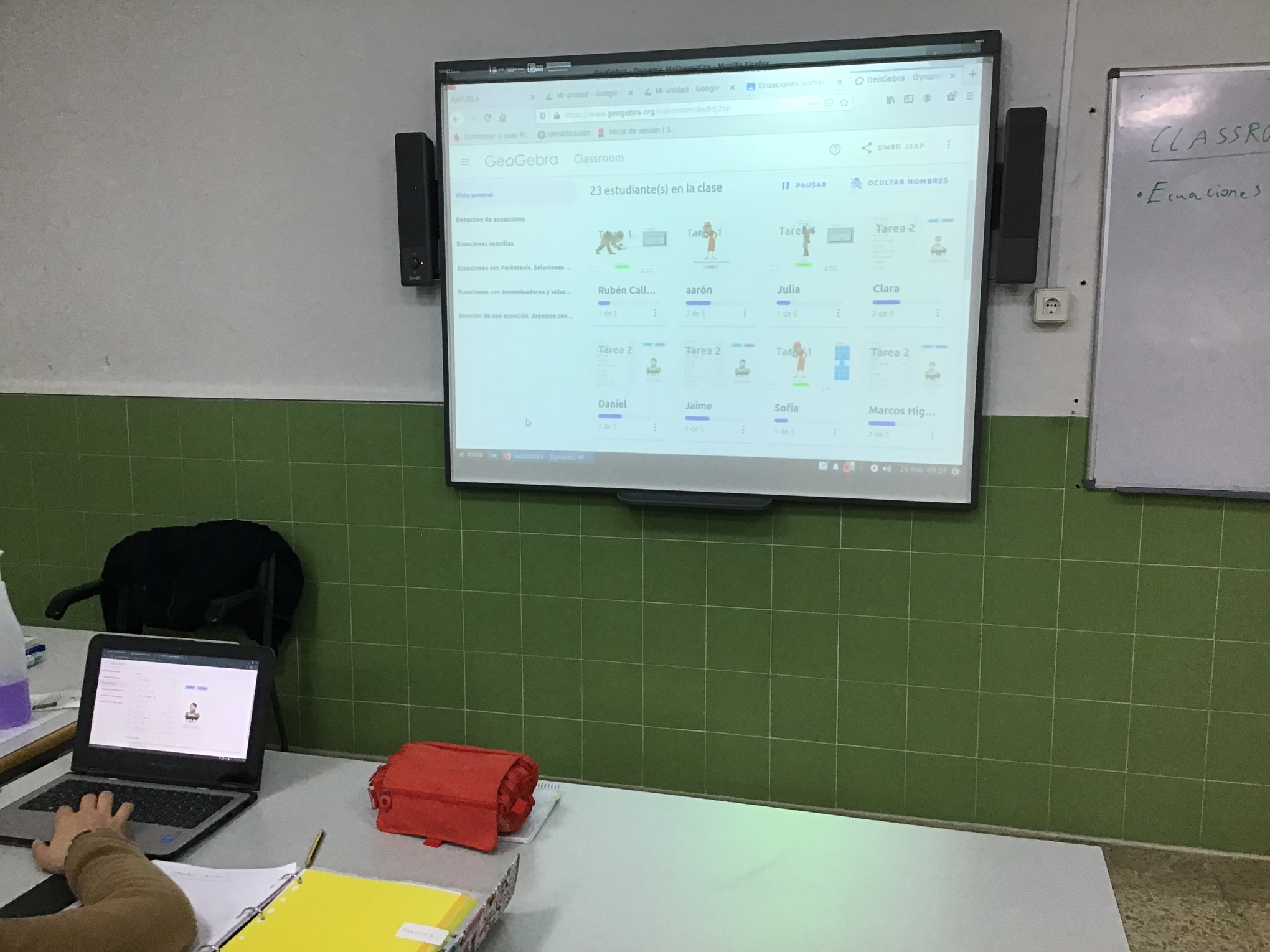 Utilizando las actividades en clase