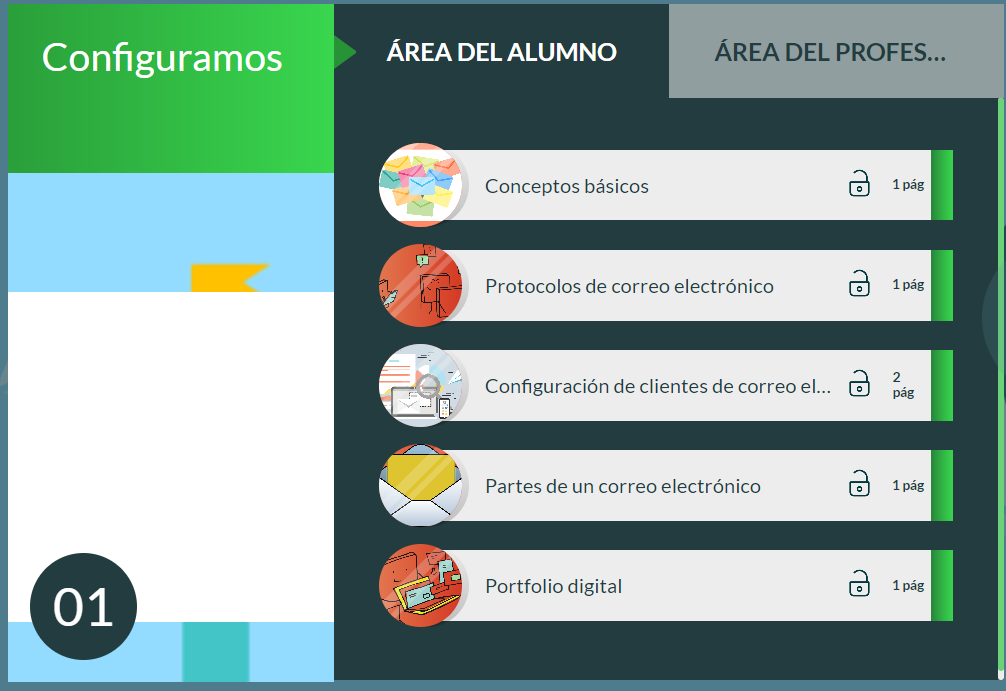 Índice de la sección configuramos