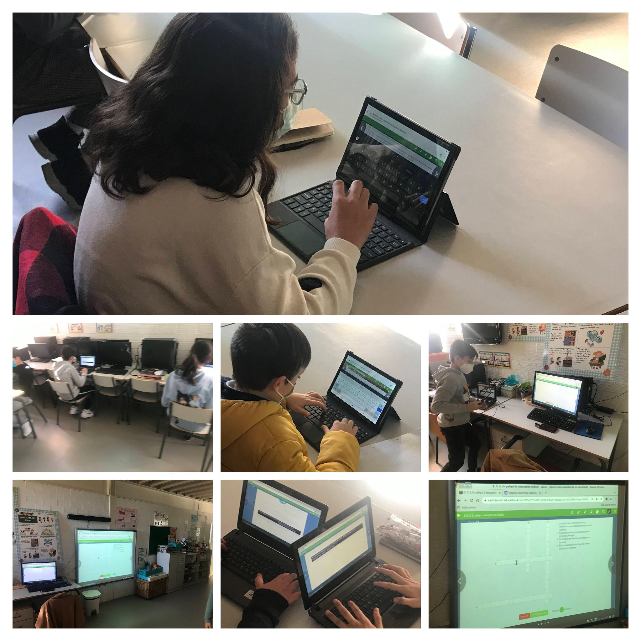 Alumnos y alumnas en una sesión trabajando el tema de la “gestión de la privacidad online”