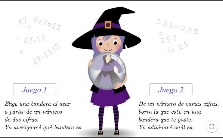 Imagen de juegos matemáticos con una bruja
