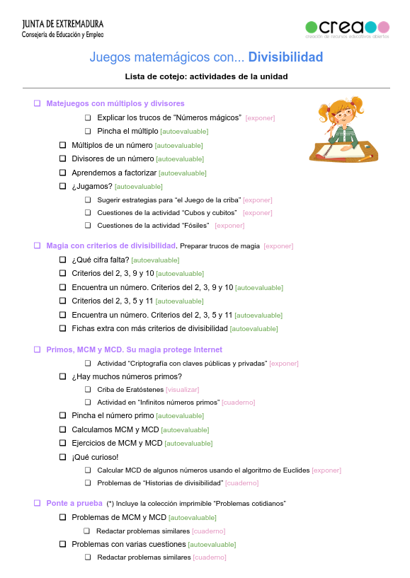 Imagen de la lista de cotejo