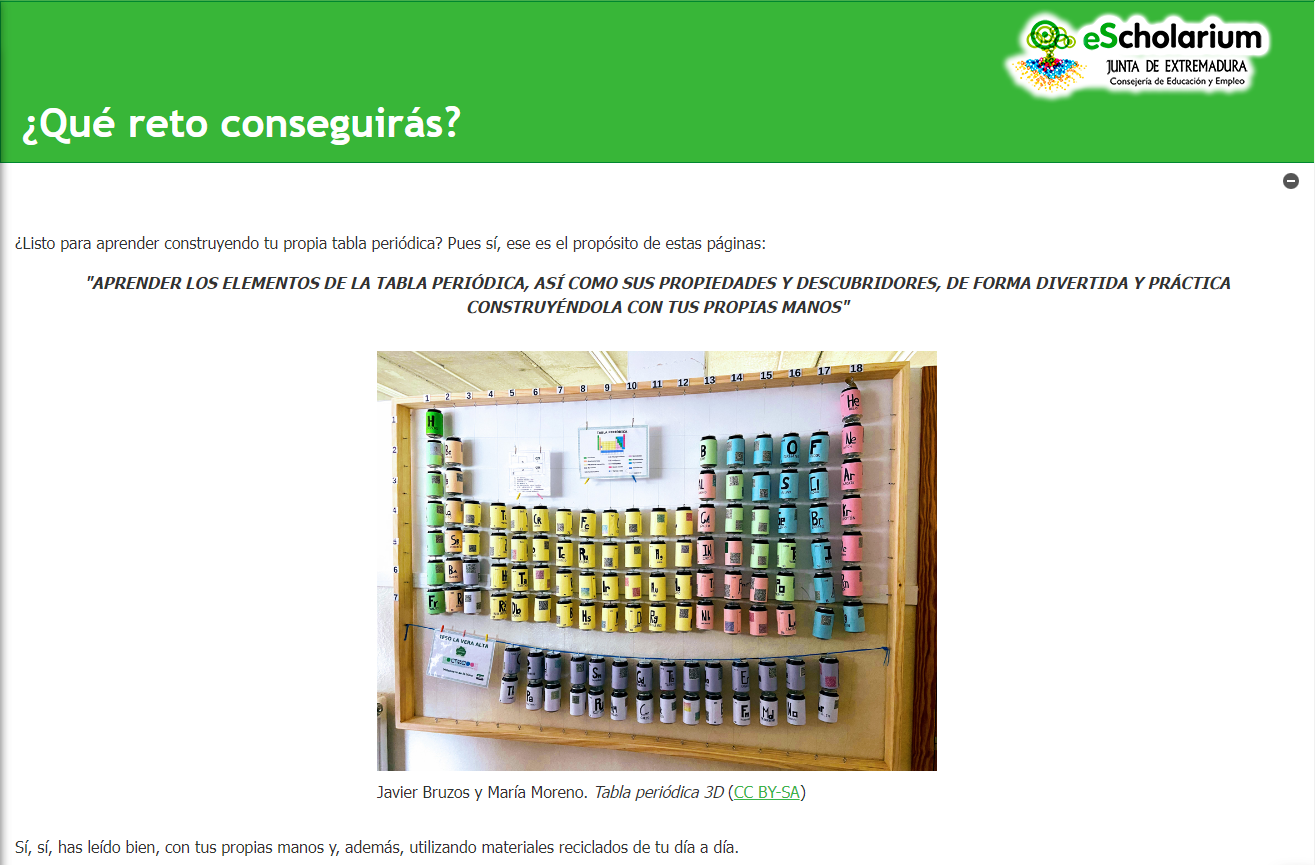 Captura de pantalla del apartado ¿Qué reto conseguirás?
