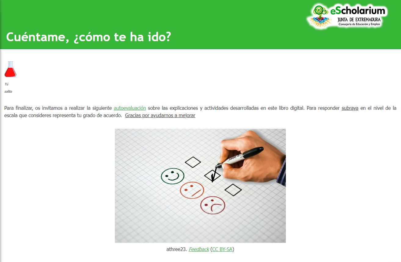 Captura del apartado Cuéntame, ¿cómo te ha ido?