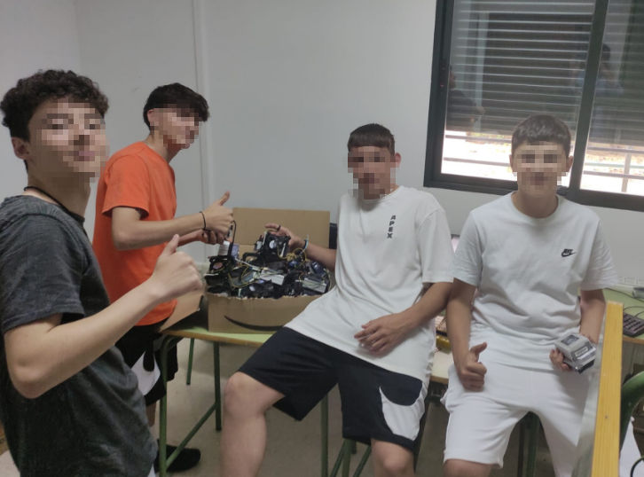 Imagen del alumnado en el nuevo espacio