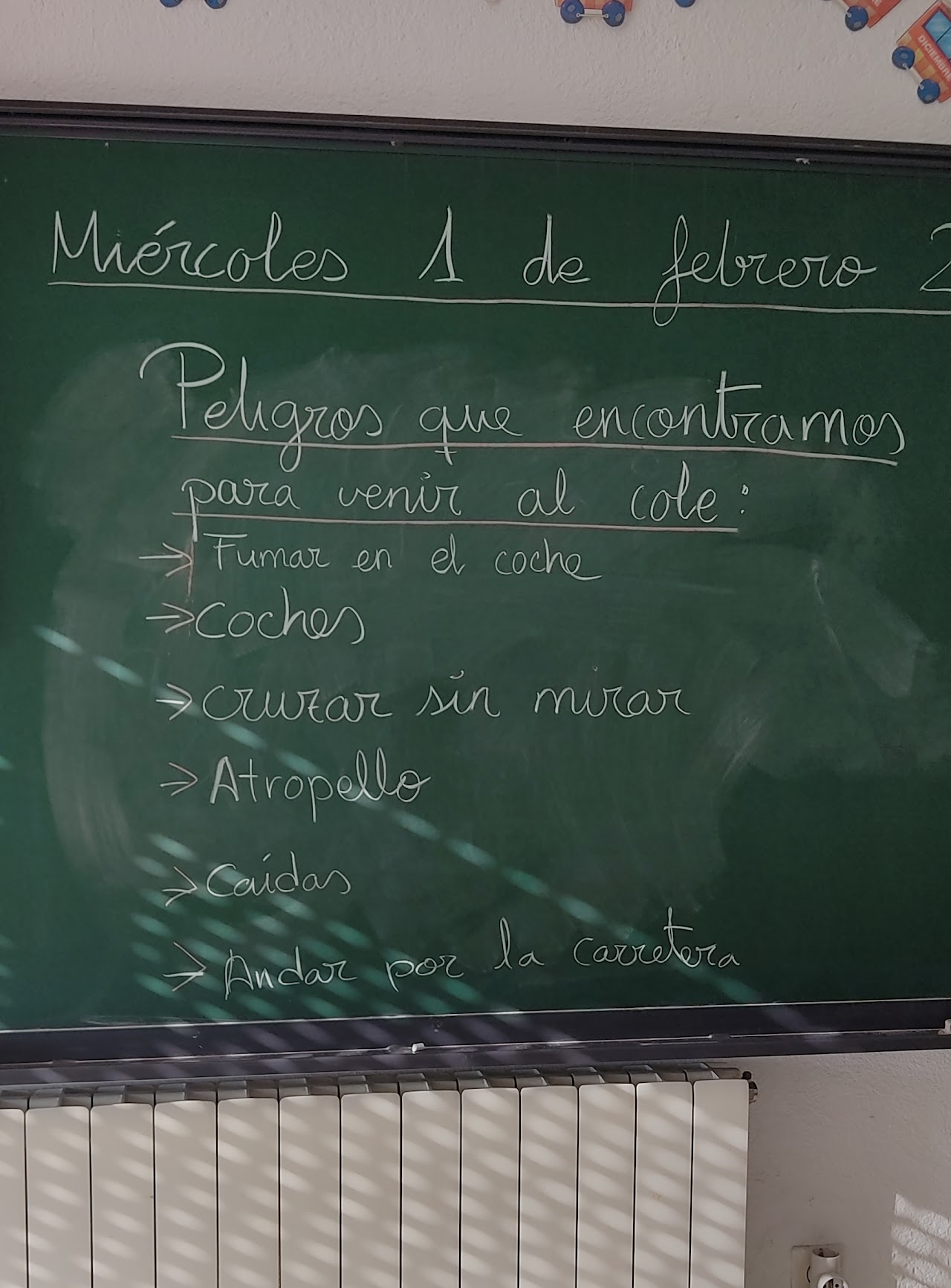Imagen de la pizarra con ideas del alumnado