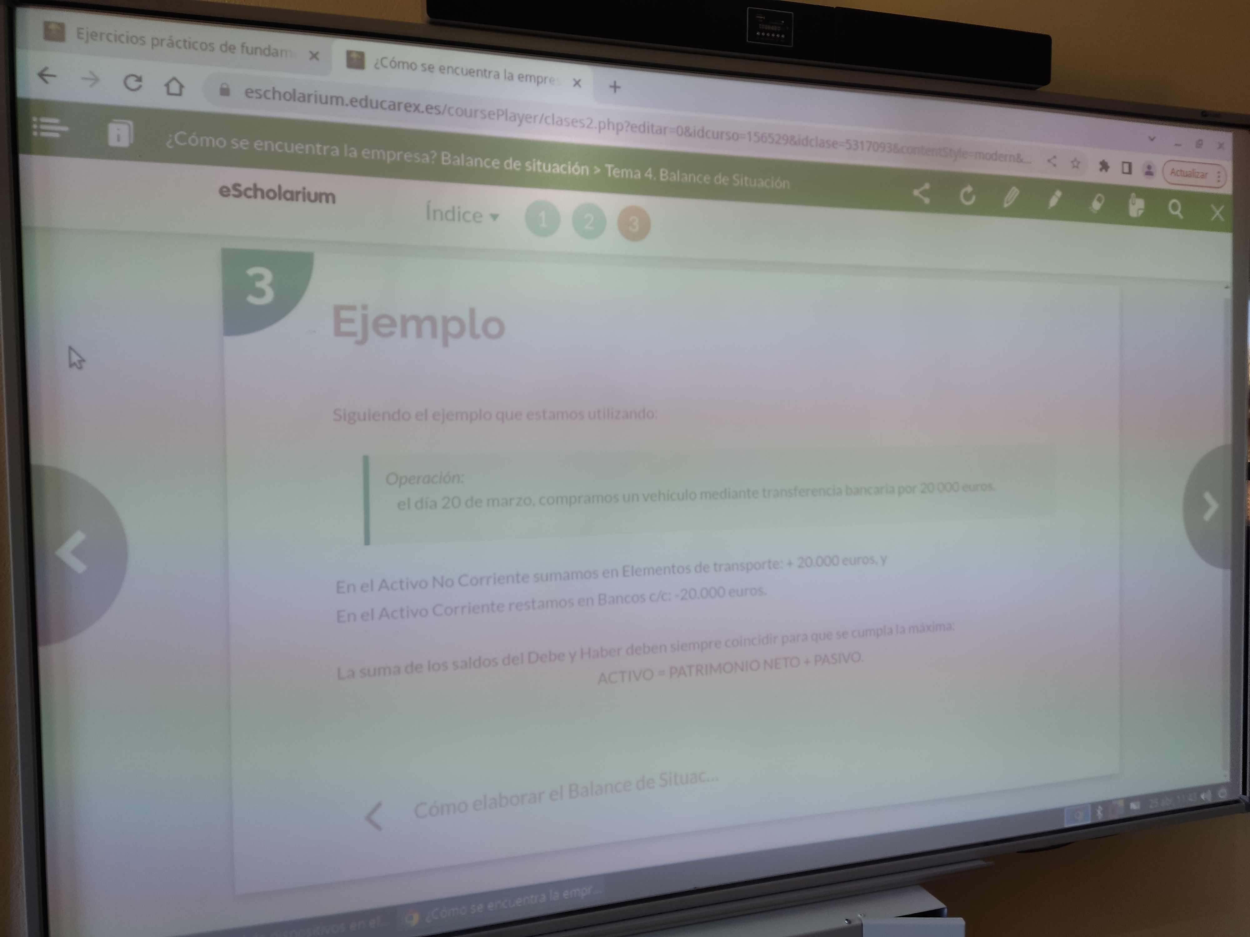 Imagen del alumando en el aula