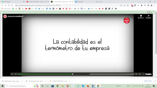 Captura de pantalla de un vídeo sobre la contabilidad