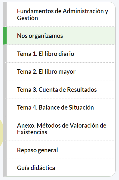Captura de pantalla de los epígrafes