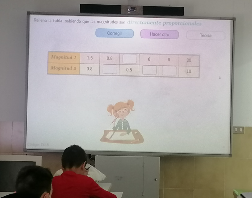 Alumnado usando el REA en el aula