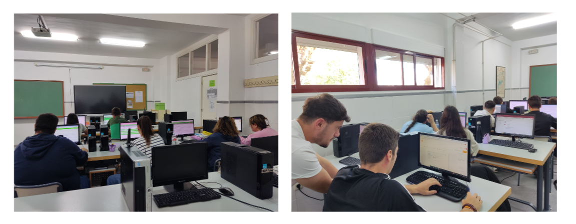 alumnos trabajando correo