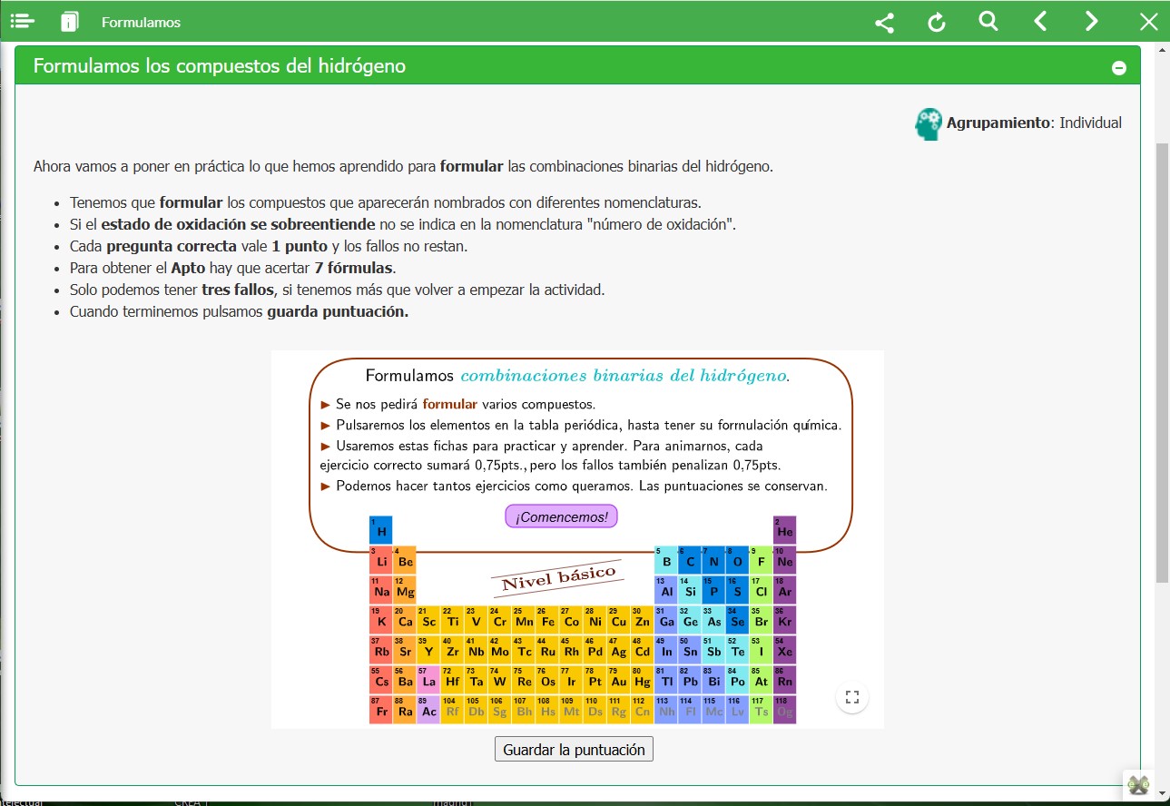Formulación en el capítulo 2