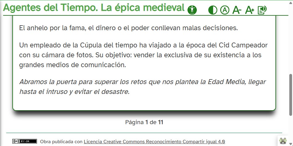 Captura del REA Agentes del tiempo