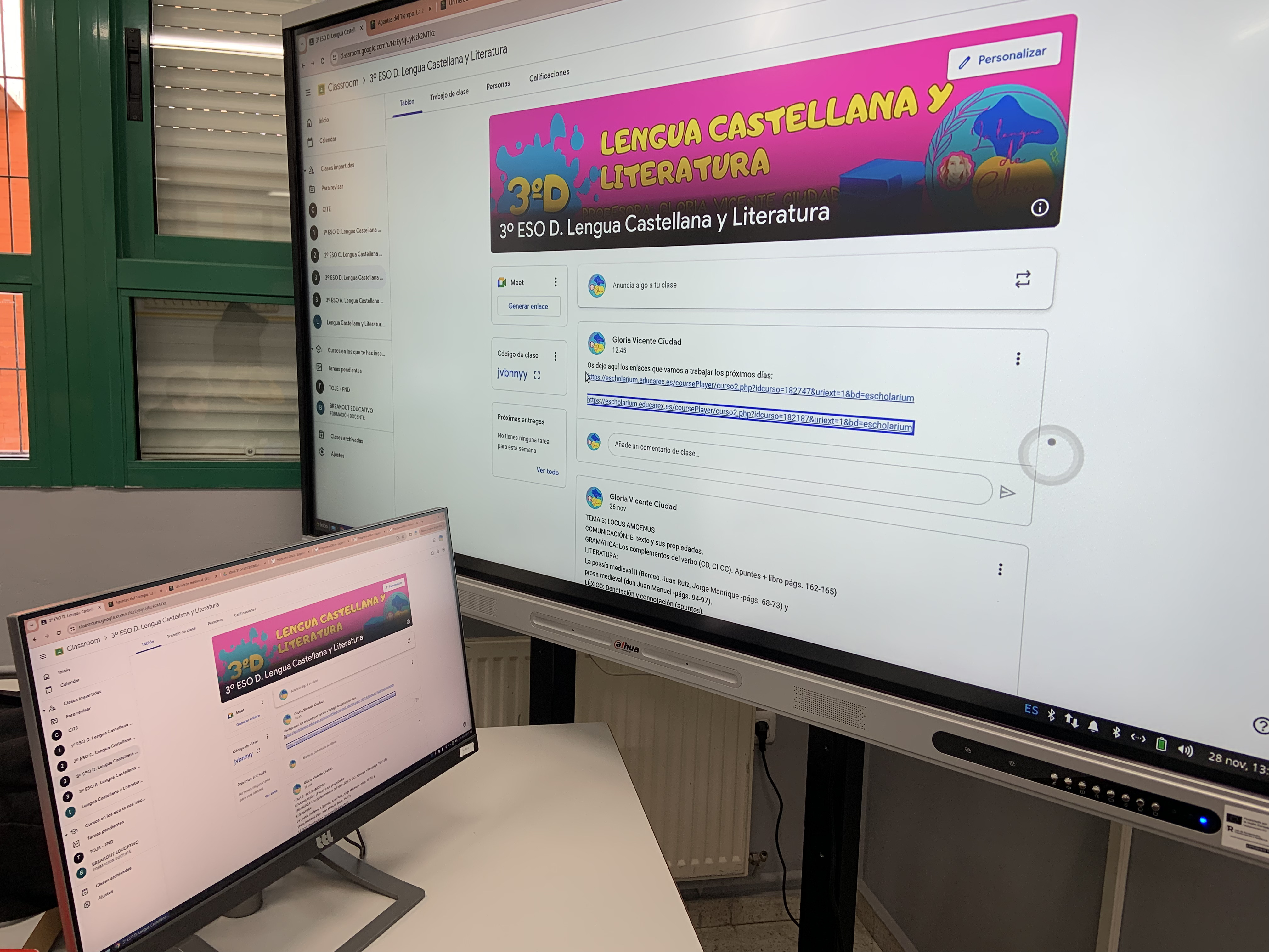 Imagen del aula de classroom
