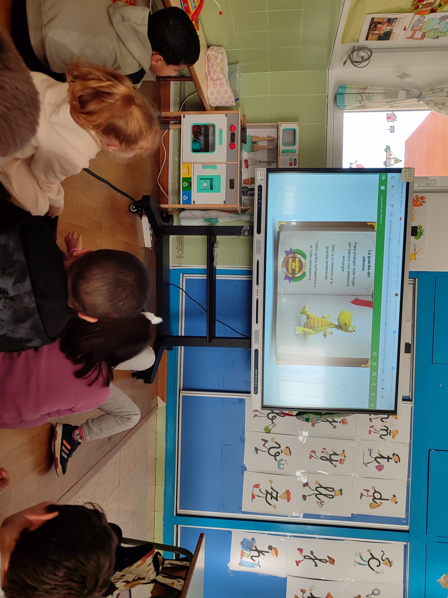Proyección del vídeo en el aula